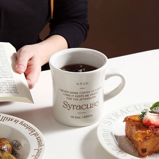 시라쿠스 레터링 오목머그 420ml 2color 택