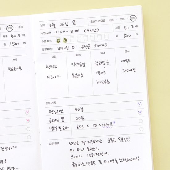 월간건강 플래너