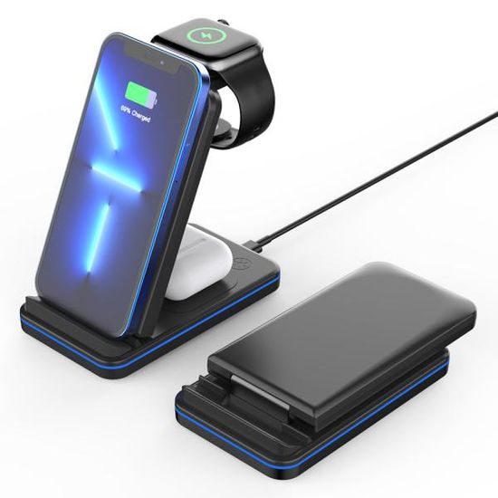 3in1 무선충전 거치대 접이식 아이폰 갤럭시 WT-Q6