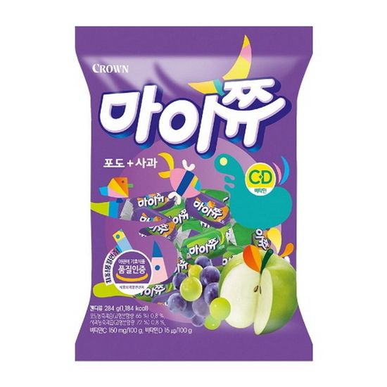 크라운 마이쮸 포도 사과 트위스트 284g