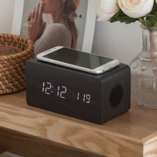 플라이토 우드 3in1 무선충전 블루투스 스피커 LED