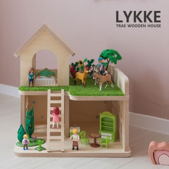 트레 리케하우스 / 자작나무 원목 인형의집 역할놀이