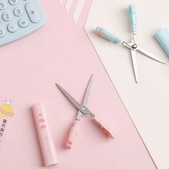 고양이발 파스텔 스틱 미니 가위 간편휴대용