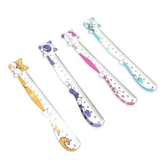 고양이 모양 자 15cm  책갈피 