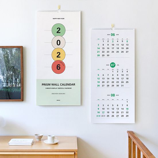 2026 프리즘 3단 벽걸이 달력 (대형 캘린더)