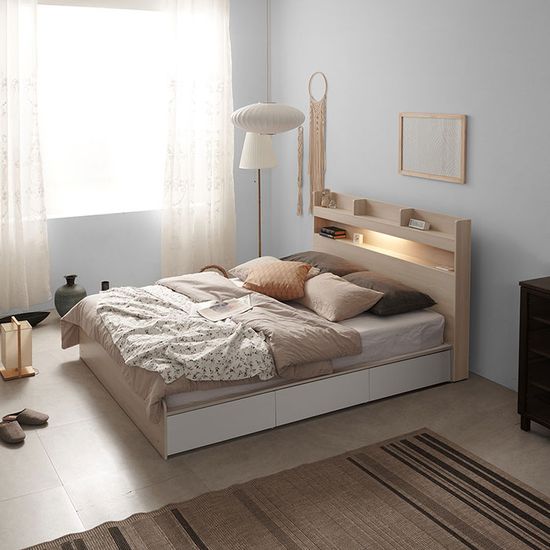 호텔라인 LED조명 수납 침대 Q (매트별도) WB170