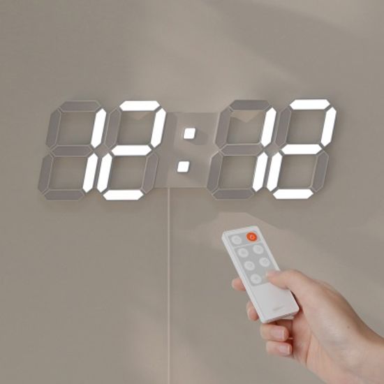 무아스 퓨어 화이트 39cm 슬림형 led벽시계(L)