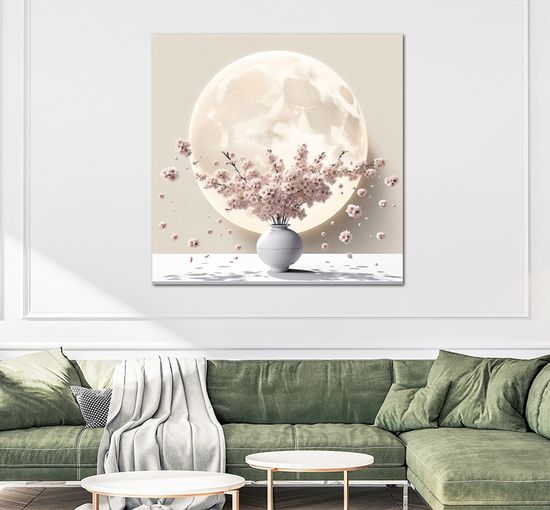벚꽃 달항아리 인테리어 그림 꽃 액자 거실 풍수 특대