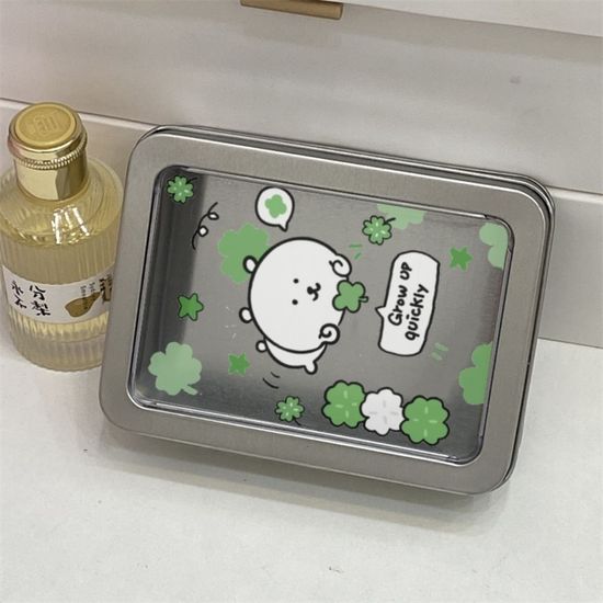 행운 곰돌이 곰 네잎클로버 틴케이스 수납함 보관함