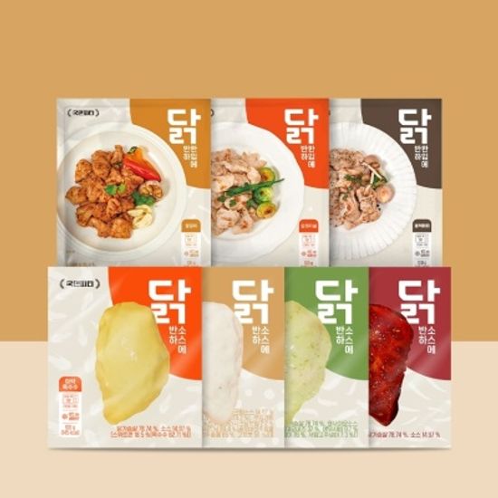 국민피티 닭가슴살 7종 혼합 7팩 한입닭 소스닭