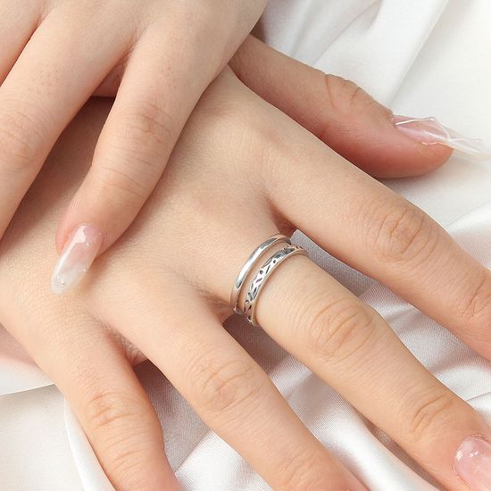 [비쥬홀릭] 실버925 앤틱리프 오픈링 반지 사이즈조절
