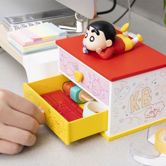 짱구 2단 낙서 서랍장 책상 수납 정리함 CSC-SR01