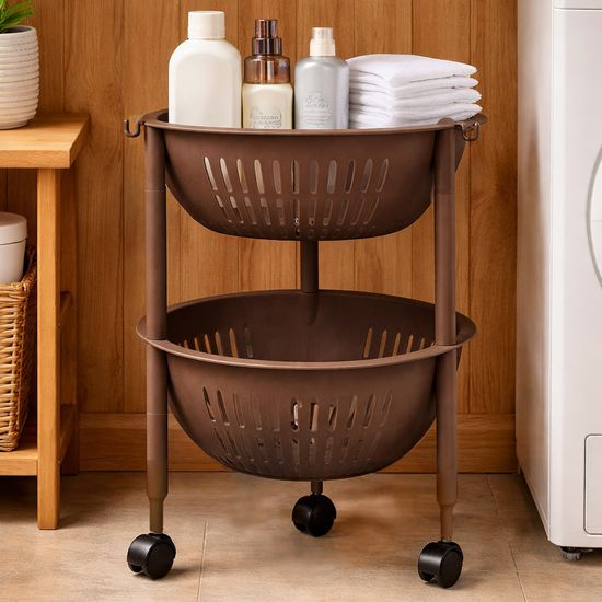 코지 바스켓 주방 1-4단 선반 트롤리 적층 바구니