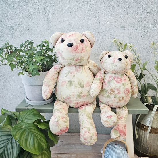 쉐비 플라워 베어 장식인형 2p set