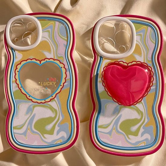 갤럭시 A시리즈 워터데칼 하트 톡 그립 범퍼 케이스