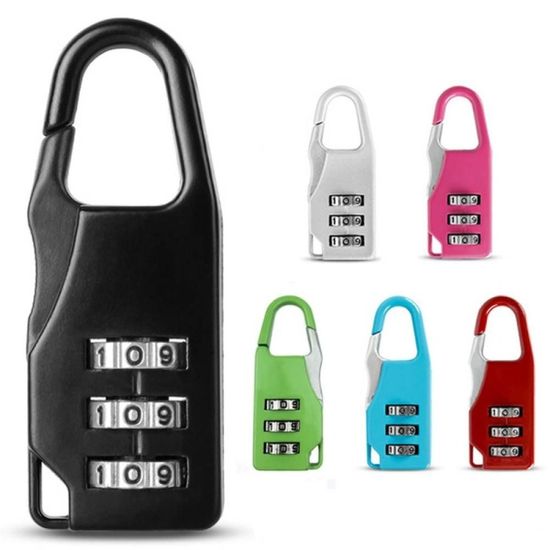 여행용 3자리 메탈자물쇠 보안 안전 잠금 설정 간편[W