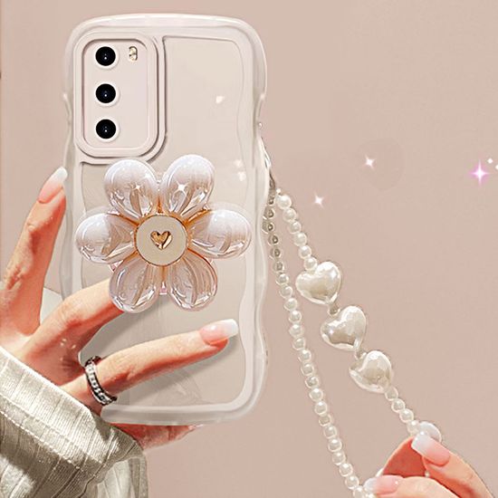 갤럭시 s24 s23 꽃 스마트톡 하트 스트랩 물결케이스