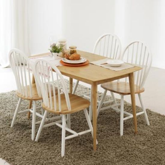 [레트로하우스]뉴 베니즈 4인식탁세트-N4(애쉬)