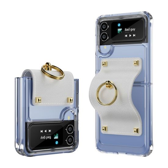 끼움 갤럭시 Z플립4 3 에어포켓 투명 링 케이스 가죽