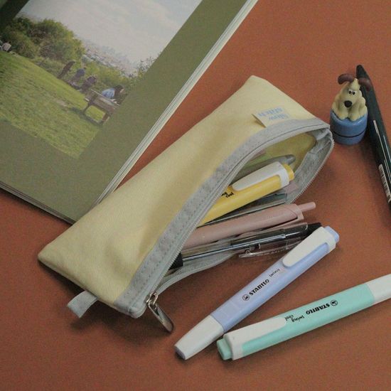 슬로우스티치 프레임 펜슬 케이스 ( 레몬&그레이 ) 