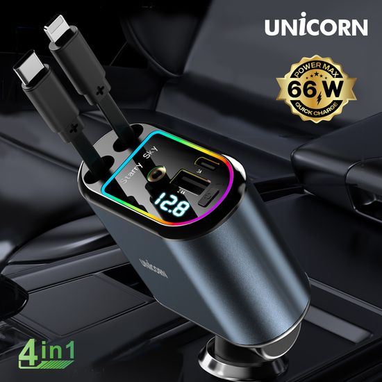 4IN1 릴타입 시거잭 차량용 멀티 고속충전기 동시4대