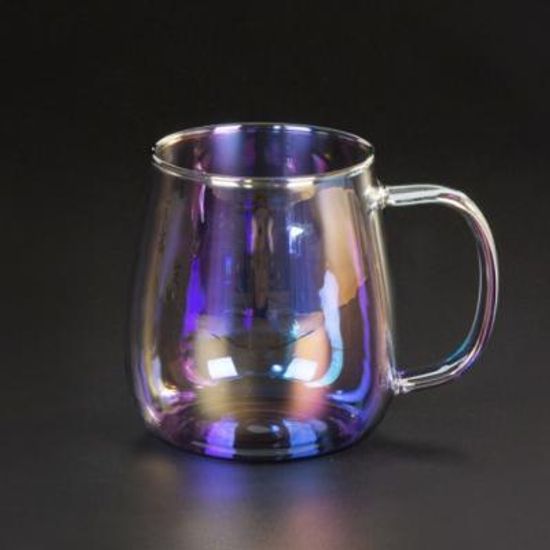 오로라 항아리머그 550ml 홀로그램컵 홈카페유리컵