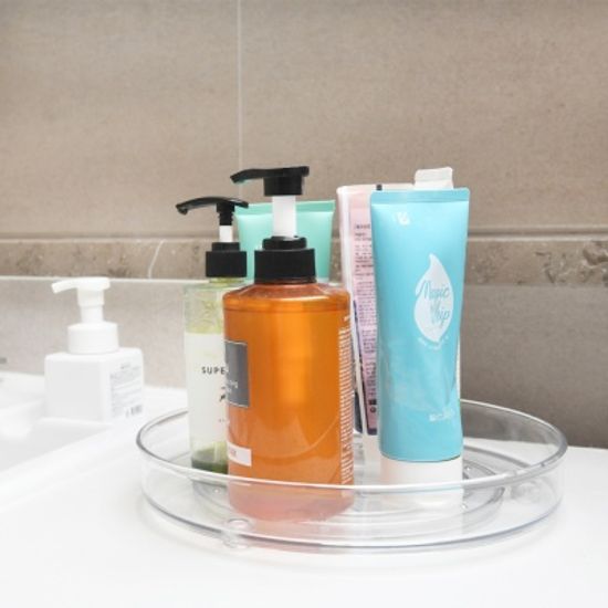 1+1 (대+소) 주방 선반 정리 회전트레이 화장품 수납