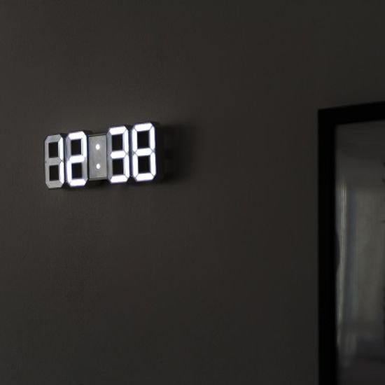 무소음 디지털 3D LED 벽시계 알람 탁상시계 LLC-P03D