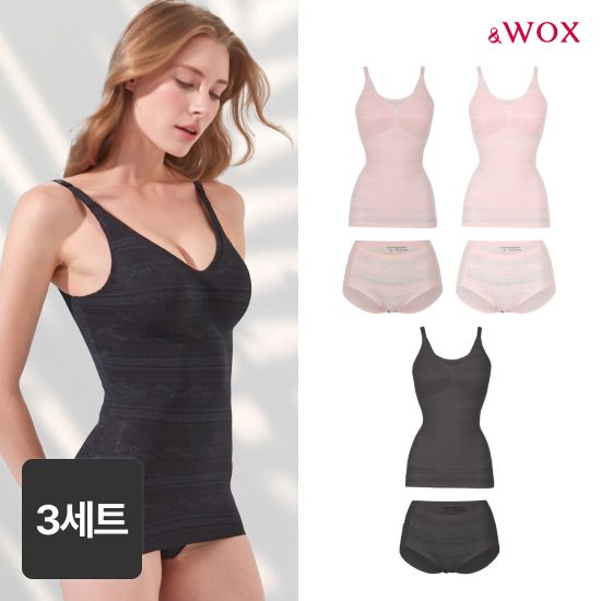 WOX(왁스) 슬림핏 레이스 배쏙쉐이퍼 3세트
