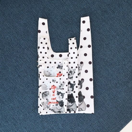 고양이 접이식 장바구니 에코백 3size