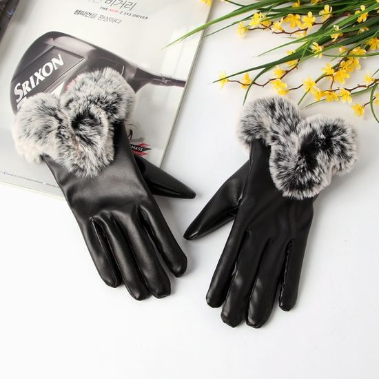 로망스 퍼 가죽장갑/ 여성용겨울장갑