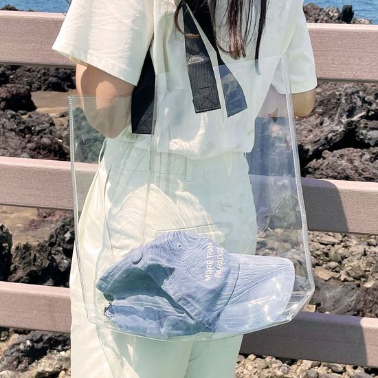 투명 숄더백 휴가지 캠핑용 PVC백(WE40C7B)