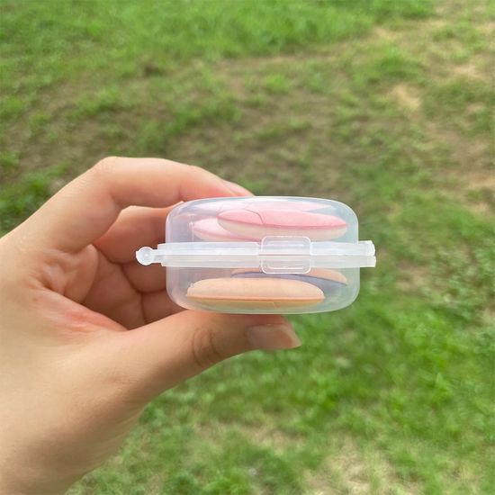 에어 쿠션 퍼프 케이스 보관함 통 원형 양면 투명