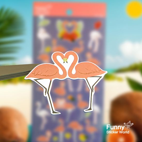 퍼니스티커 AT-210 플라밍고 아트지 다이어리데코