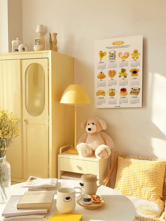 2026 옐로우 긍정 오브제 달력