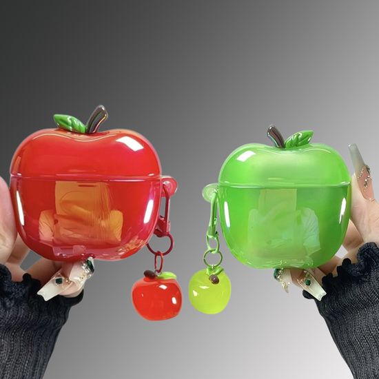 에어팟 4 3 2 1 프로 귀여운 사과 실리콘 키링 케이스