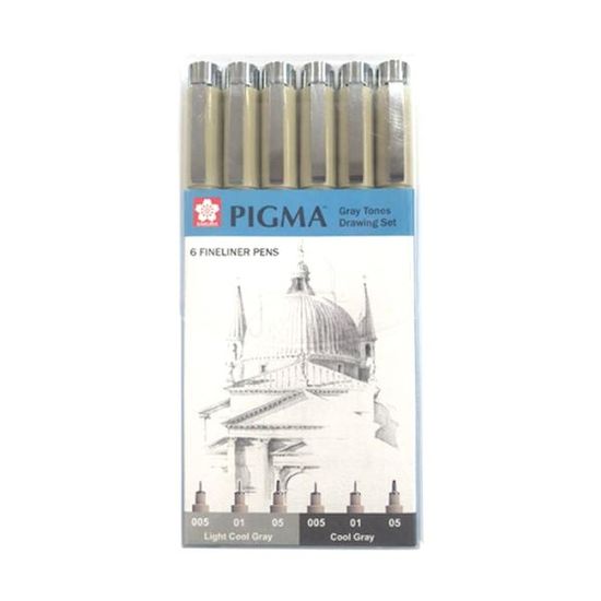사쿠라 피그마 그레이 드로잉세트 6본