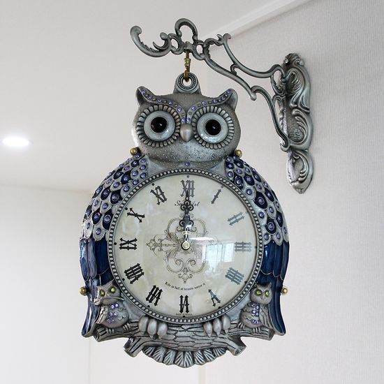 해피투게더 부엉이 주석도금 주물 양면시계 HBC-253S