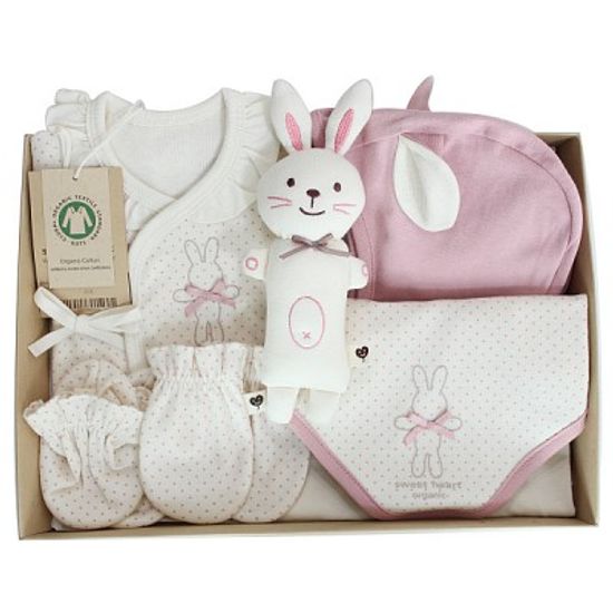 스윗하트 오가닉 핑크래빗 신생아 6종 출산선물세트