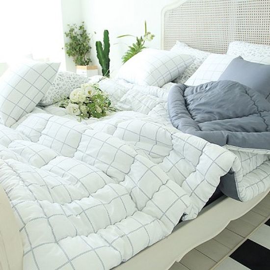 체크 면 차렵 퀸 (Queen)