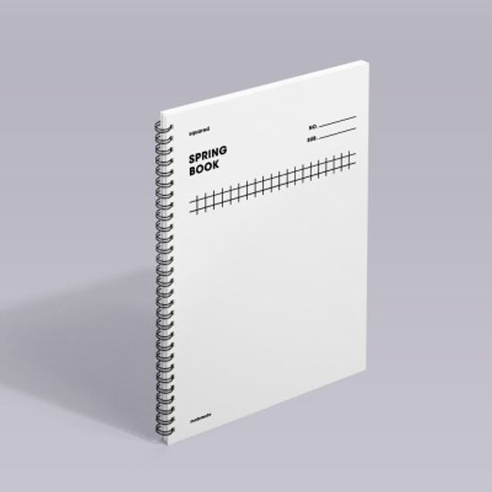 [모트모트] 스프링북 - 화이트 (스퀘어드) 1EA