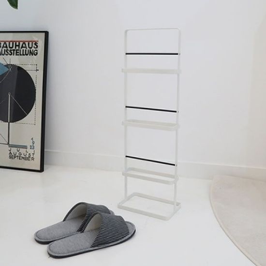 화이트 스틸 6구 슬리퍼꽂이 거치대