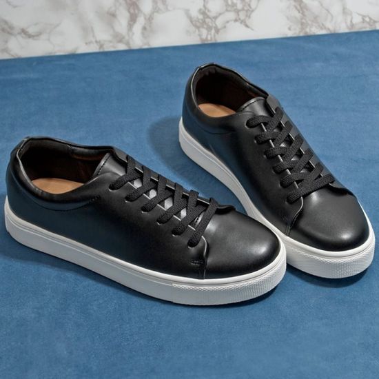 S1600 케이시 블랙 남자 키높이 스니커즈 캐주얼화[WD