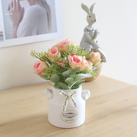 작은정원 도자기 장미 조화화 WBEDA4C