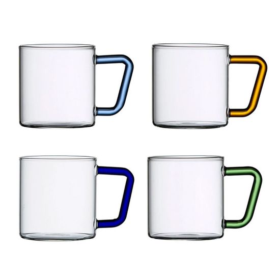 비전글라스 컬러 핸들 머그 400ml 4P(WFI1613)