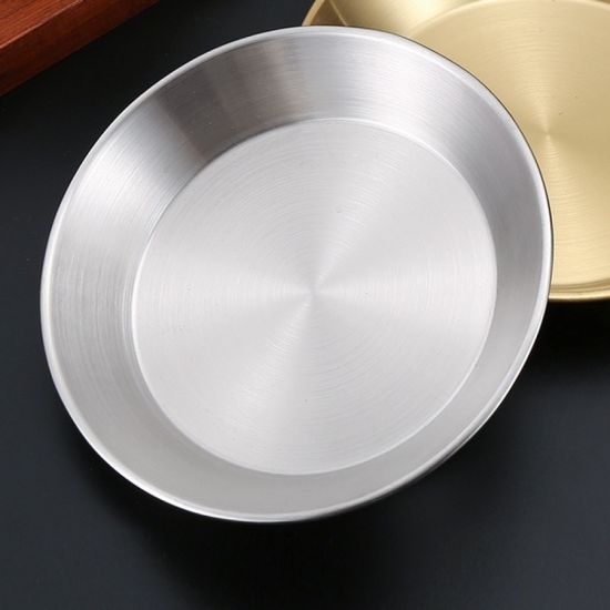 홈인쿡 원형 스텐 접시 2p세트(18cm) (실버) 원형그릇