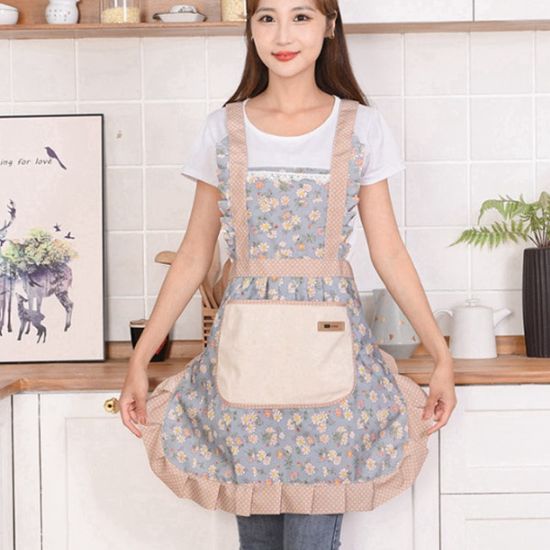 파스텔톤 방수원단 포켓 프릴 앞치마 3color
