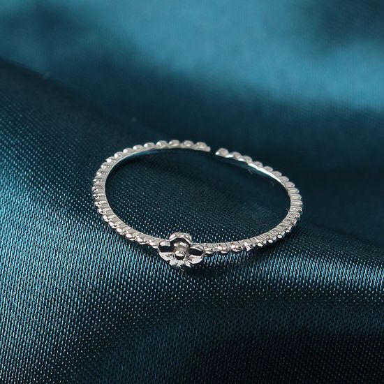 [비쥬홀릭] 실버925 백금도금 플라워 오픈링 은반지