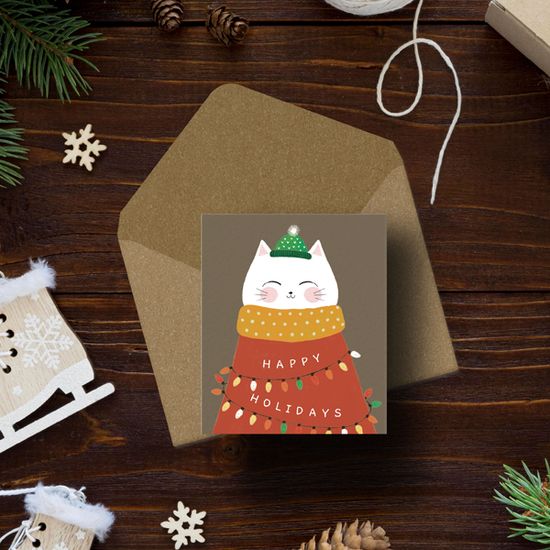 크리스마스카드 HAPPY HOLIDAYS (CAT) 신상카드