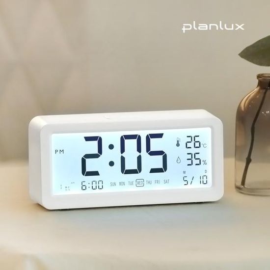 플랜룩스 심플뷰 전자 탁상시계 LED 무소음 알람시계